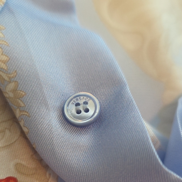 Versace Men's Coral Print Silk Shirt, 50, L, NWT - Picture 3 of 8